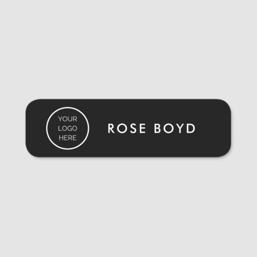 Custom Corporate Business Logo Black Employee Name Tag
