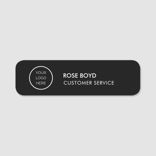 Custom Corporate Business Logo Black Employee Name Tag