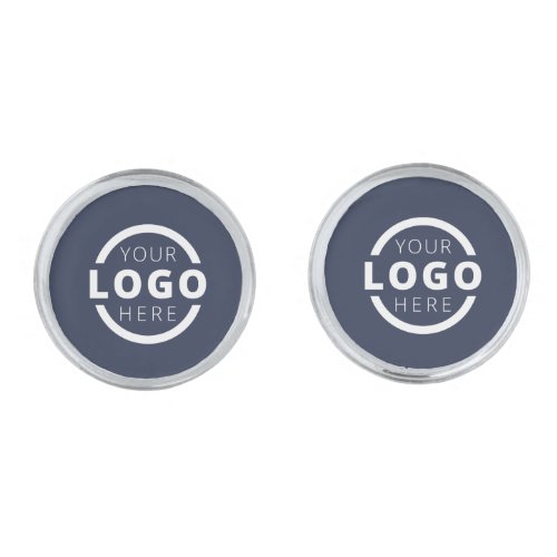 Custom Corporate Business Logo Employee Blue Cufflinks