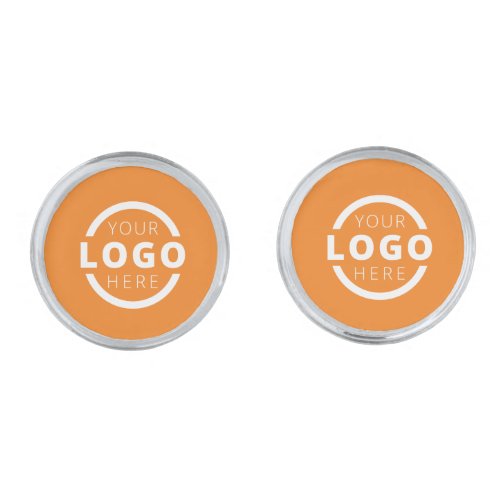 Custom Corporate Business Logo Employee Orange Cufflinks