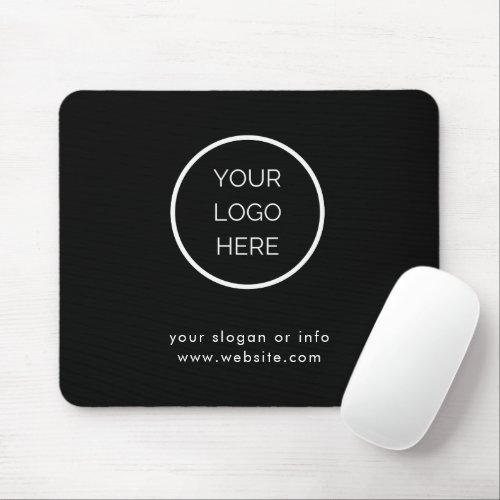 Custom Corporate Business Logo Minimalist Black Mo Mouse Pad