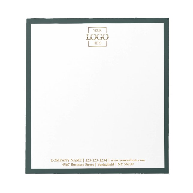 Custom Corporate Business Logo Modern Professional Notepad (Front)