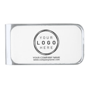 Custom Corporate Business Logo Silver Finish Money Clip