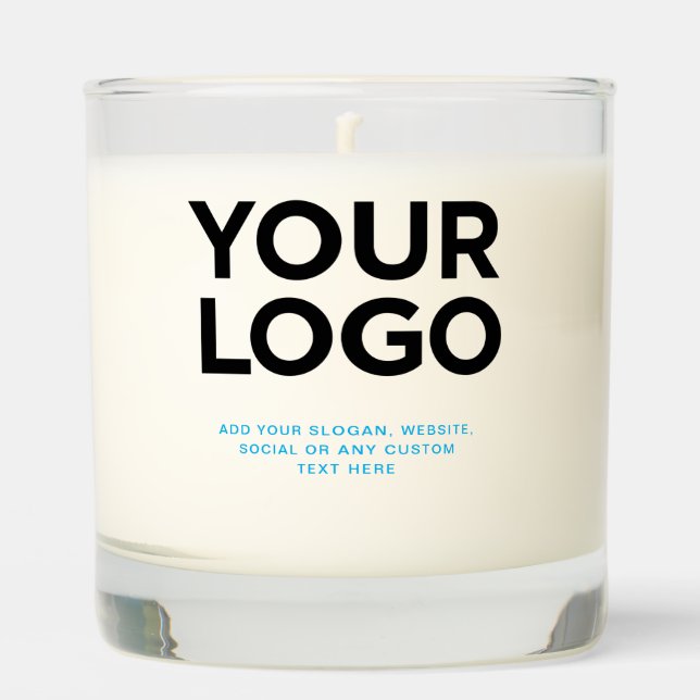 Custom Corporate Business Logo Text Simple Scented Candle (Front)