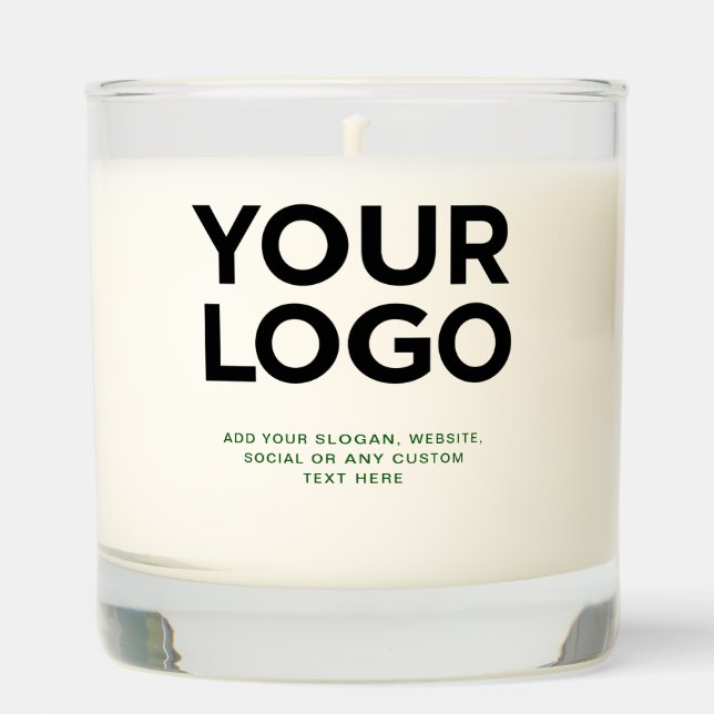 Custom Corporate Business Logo Text Simple Scented Candle (Front)