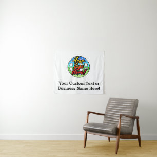 Custom Corporate Business Logo Wall Hanging Banner Tapestry