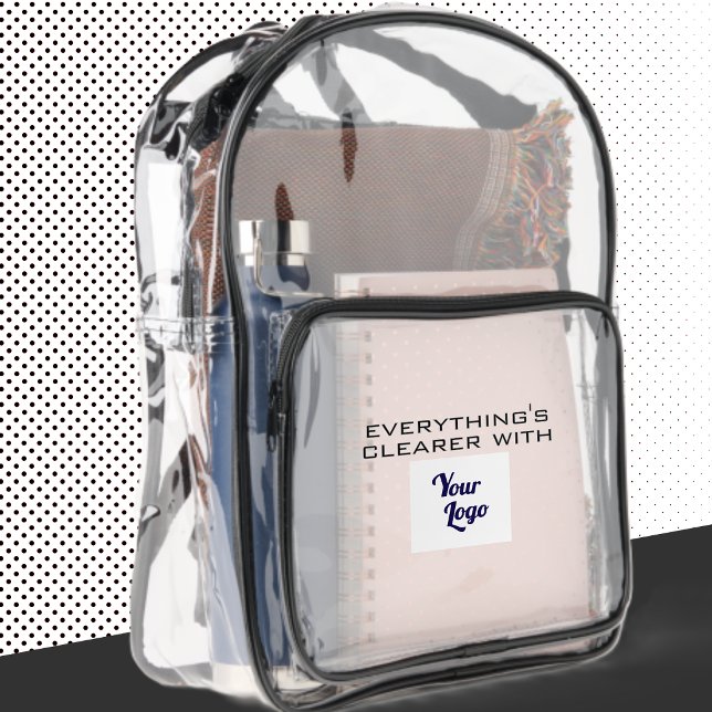 Custom Corporate Business Logo With Text Clear Backpack (Clear Backpack)