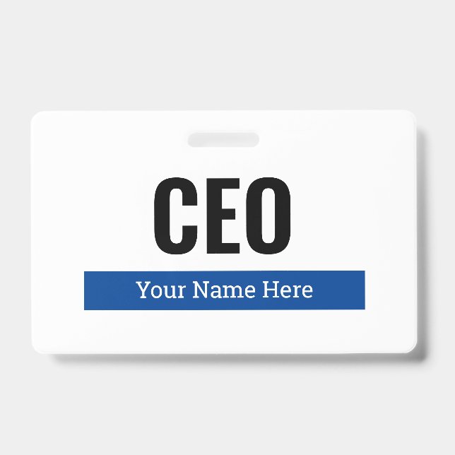 Custom corporate business name badge with clip (Front)