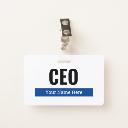 Custom corporate business name badge with clip