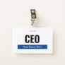 Custom corporate business name badge with clip