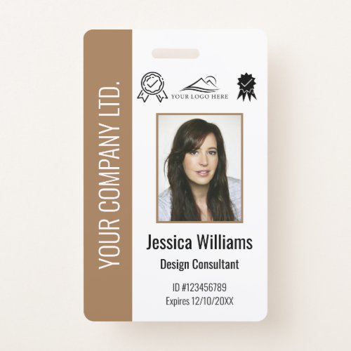 Custom Corporate Certified Employee Brown ID Badge