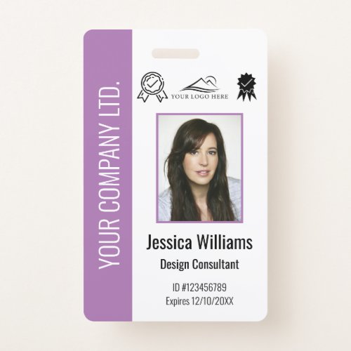 Custom Corporate Certified Employee Purple ID Badge