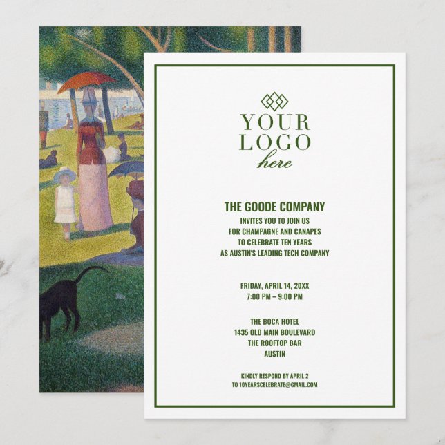 Custom Corporate Company Event | Garden Party Invitation (Front/Back)