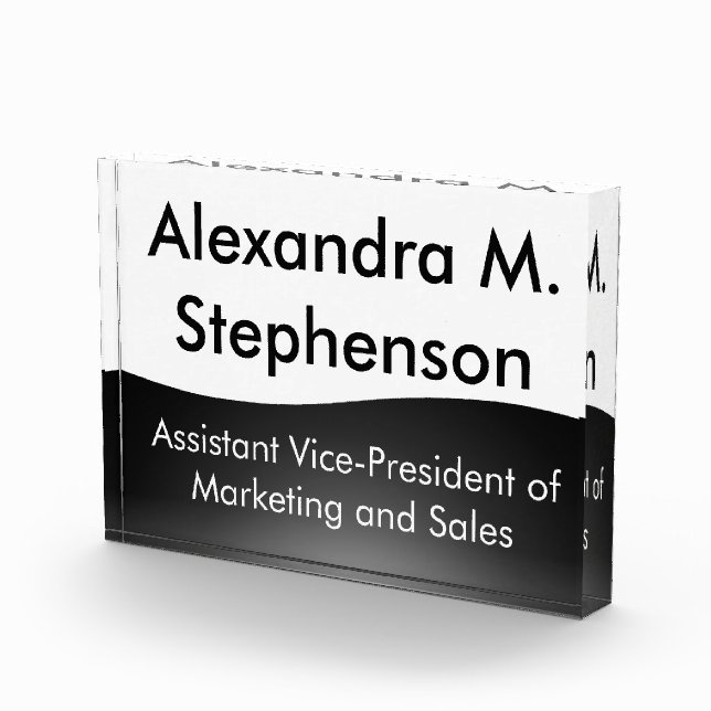Custom Corporate Desk Name Plate (Right)