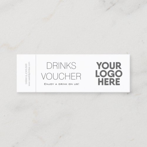 Custom Corporate Drink Voucher Ticket Logo Card
