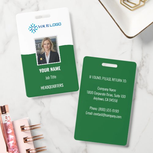Custom Corporate Employee Badge Photo ID | Logo