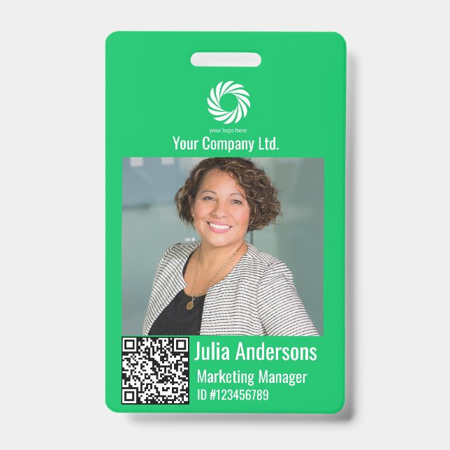 Custom Corporate Employee ID Badge – Teal Prof (Front)