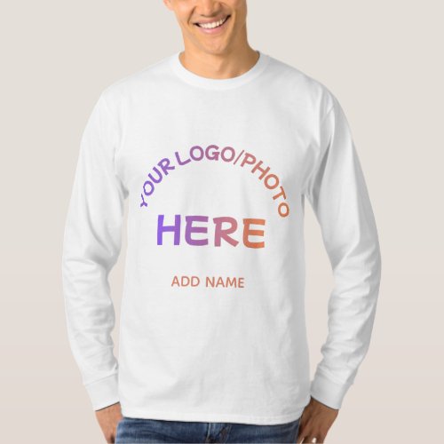 Custom Corporate Logo and Name Long Sleeve T-Shirt