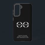 Custom Corporate Logo Black Samsung Galaxy S21 Case<br><div class="desc">A simple custom black business template in a modern minimalist style that can be easily updated with your company logo and text. Designed with a horizontal logo banner image (2560 x 1440 px), you can customize by changing the text and image using the fields provided, or use the "message" button...</div>