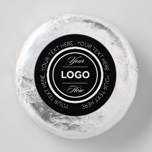 Custom Corporate Logo Black & White Foil Wrapped Dipped Oreo Cookie Favors