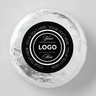 Custom Corporate Logo Black & White Foil Wrapped Dipped Oreo Cookie Favors