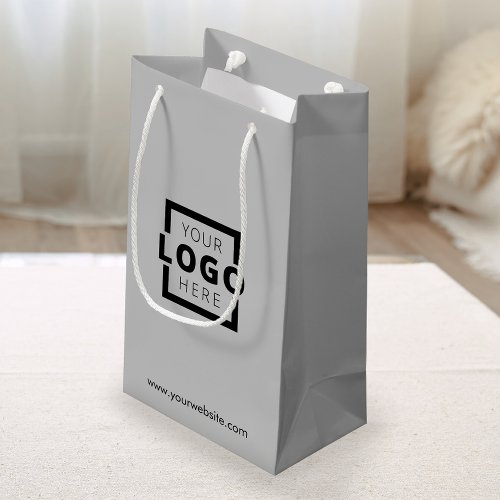 Custom Corporate Logo Business Promotional Grey Small Gift Bag