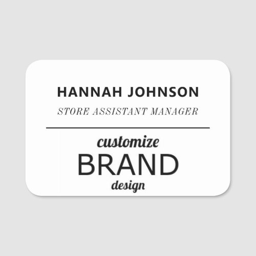 Custom Corporate Logo Employee Pin Or Magnetic  Name Tag