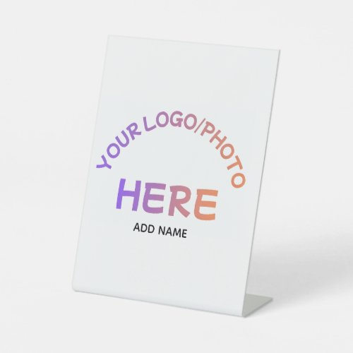 Custom Corporate Logo Name Tabletop Pedestal Sign