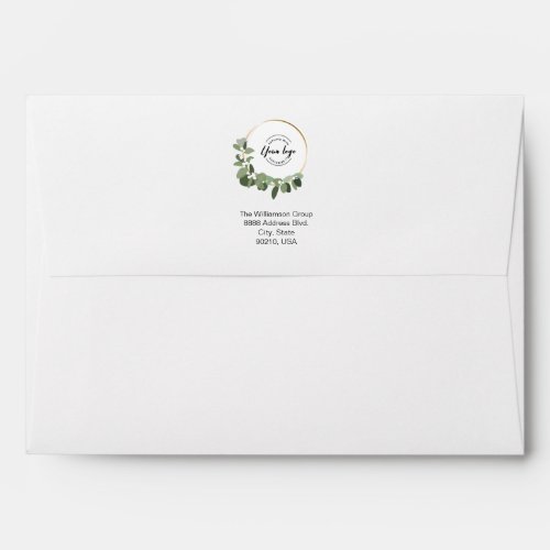 Custom Corporate Logo Return address Modern wreath Envelope