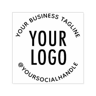 Custom Corporate Logo & Text Circular Company Self-inking Stamp