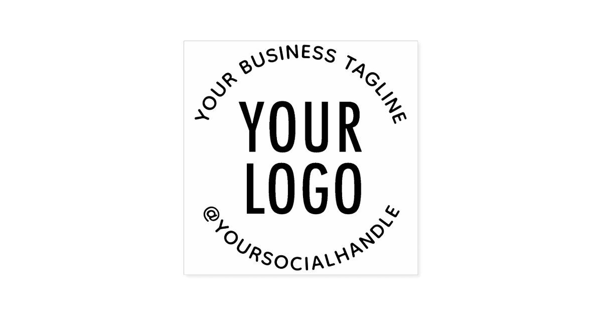 Custom Corporate Logo & Text Circular Company Self-inking Stamp | Zazzle