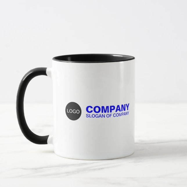 Custom Corporate Name & Slogan & Logo Branded Mug (Left)