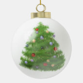 Custom Corporate or Promotional Imprinted Logo Ceramic Ball Christmas Ornament (Back)