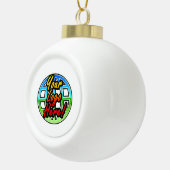 Custom Corporate or Promotional Imprinted Logo Ceramic Ball Christmas Ornament (Right)