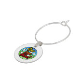 Custom Corporate or Promotional Imprinted Logo Wine Glass Charm (Side)