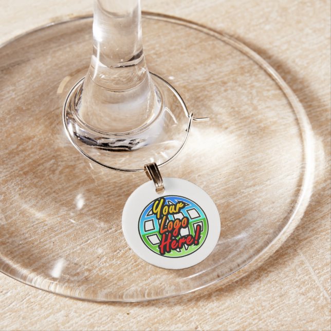 Custom Corporate or Promotional Imprinted Logo Wine Glass Charm (In Situ)