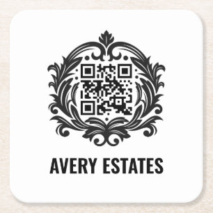 Custom Corporate QR Code Square Paper Coaster