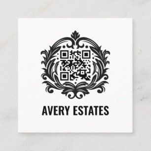 Custom Corporate Square Business Cards QR Code