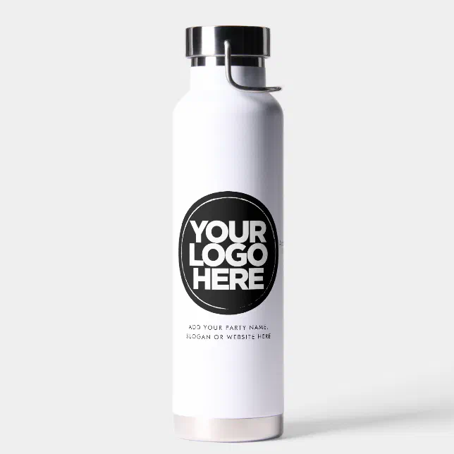 Custom Corporate Text and Logo Insulated Water Bottle Zazzle