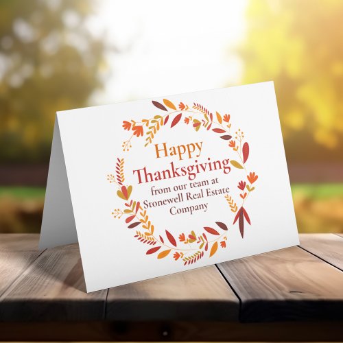 Custom Corporate Thanksgiving Beautiful Autumn Card