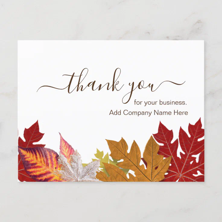 Custom Corporate Thanksgiving Message Postcard | Zazzle