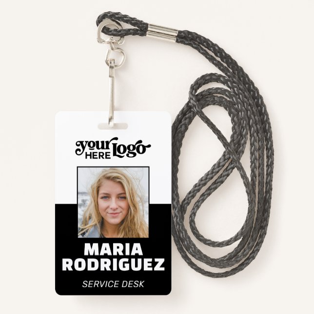 Custom CorporateBadge Employee/Event ID with Photo Badge (Front with Lanyard)