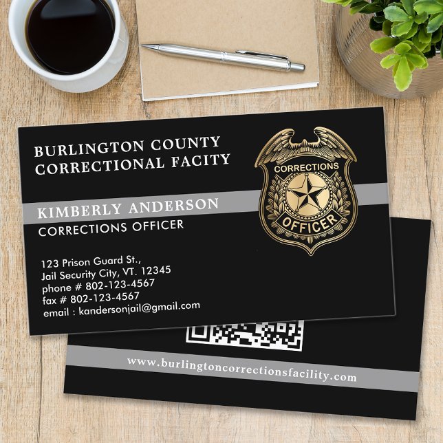Custom Corrections Dept. Parole Officer QR code Business Card (Creator Uploaded)