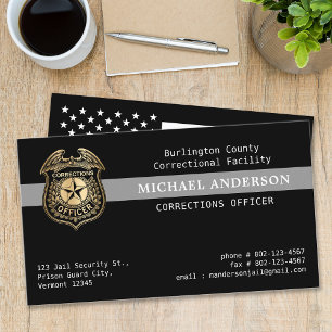 Custom Corrections Officer Law Enforcement Emblem Business Card