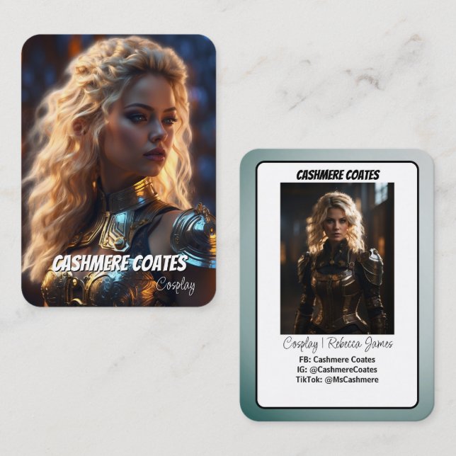 Custom Coscards | Minimalist Cosplay Trading Cards (Front/Back)
