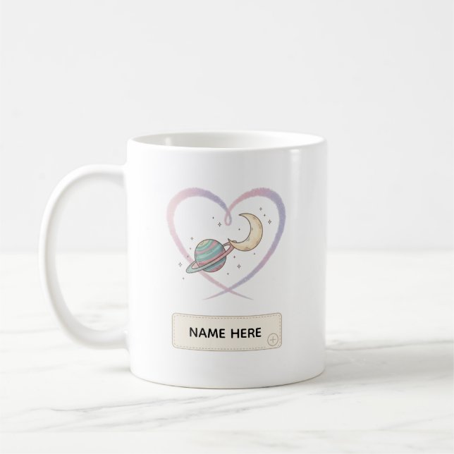 Custom Cosmic Heart Name Mug (Left)