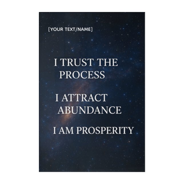Custom Cosmic Motivational Wall Art – Prosperity (Front)
