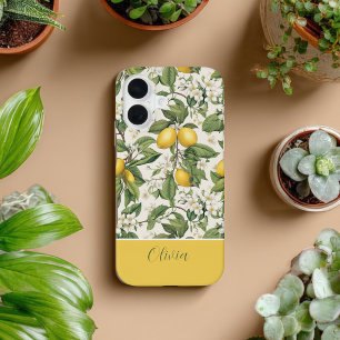 Custom Cottagecore Design Lemon Pattern iPhone 16 Case
