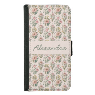 Custom Cottagecore Floral Anemone Samsung Galaxy S5 Wallet Case