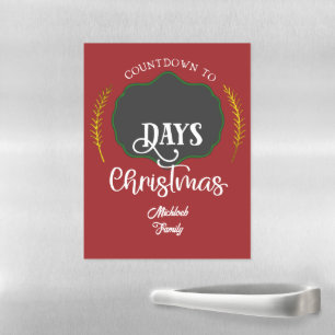 Custom Countdown to Christmas  Magnetic Dry Erase Sheet